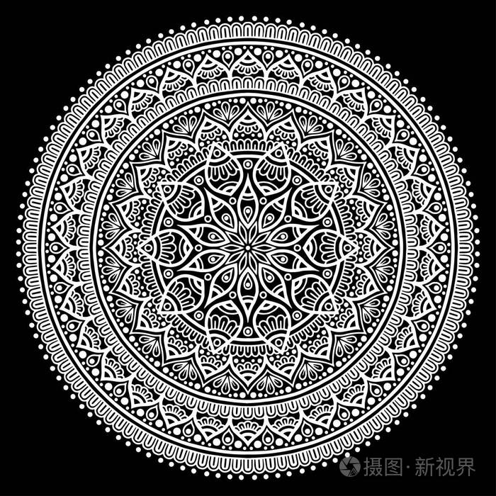 曼荼罗图案白色好心情