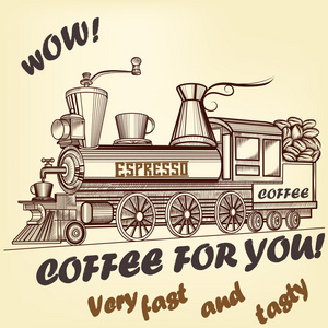 咖啡的复古广告海报图片