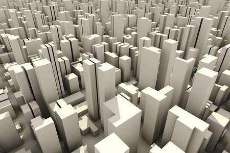 城市大楼人群3d 天际线的一个人群城市鸟瞰图照片