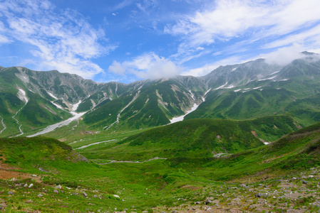 日本北部阿尔卑斯山的风景