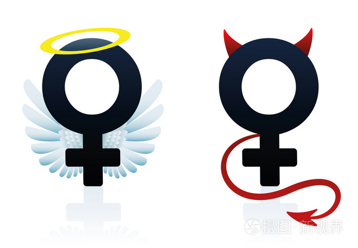 好女孩坏女孩天使魔鬼女符号