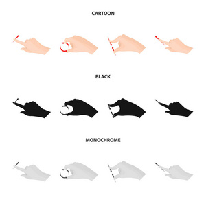 触摸屏和手符号的矢量设计。网页触摸屏和触摸股票符号的收集