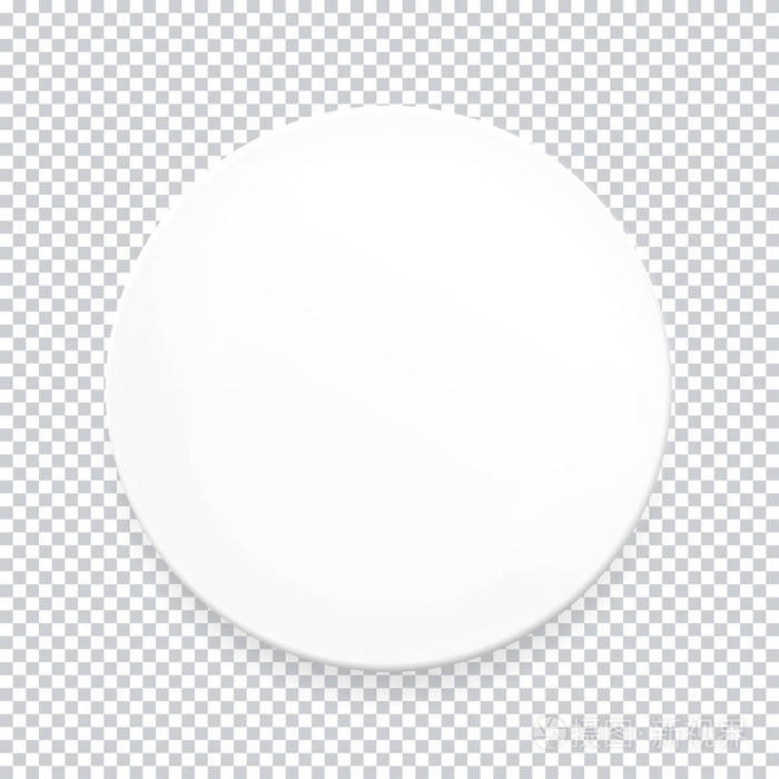 空白白色圆板在透明背景为您的设计矢量插图