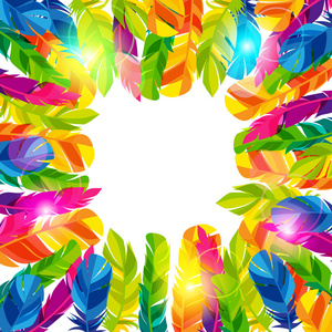 彩虹色的羽毛图片