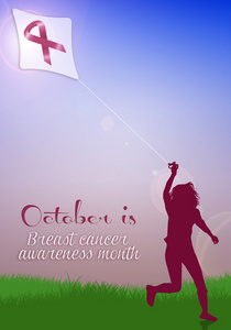 女人与乳腺癌的风筝
