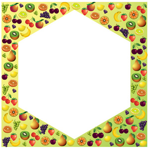 用不同的水果，健康食品主题 comp 水果框架