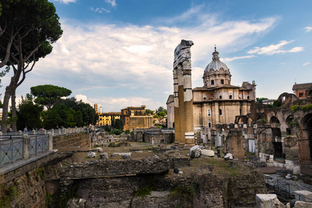 在罗马城市的罗马论坛的废墟。罗马论坛。意大利罗马