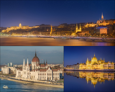 布达佩斯景点的美丽全景图片