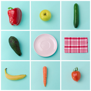 蔬菜和水果的海报设计图片