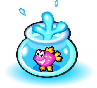 鱼漫画卡通小龙虾的拼图游戏背心虾和蝴蝶结幼稚书卡通人物.