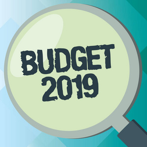 手写文本预算2019。概念意义新一年收入和支出财务计划的估计