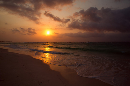 加勒比海海上日落