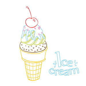 线的冰淇淋