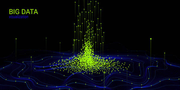 波形3d 抽象背景。大数据可视化