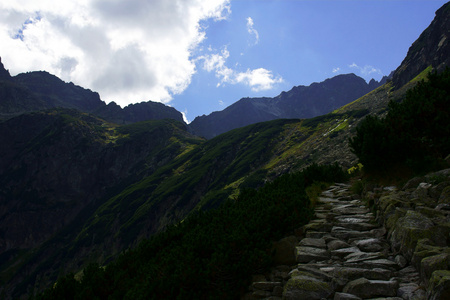 在 mouintains，波兰上, 塔特拉山径