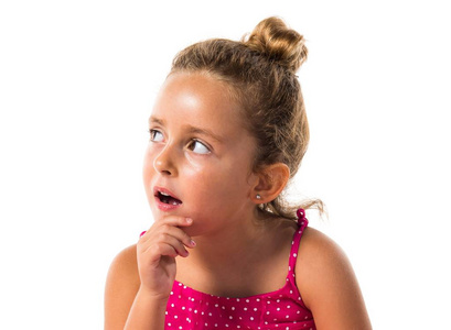 疑问小女孩图片-疑问小女孩素材-疑问小女孩插画-摄图新视界