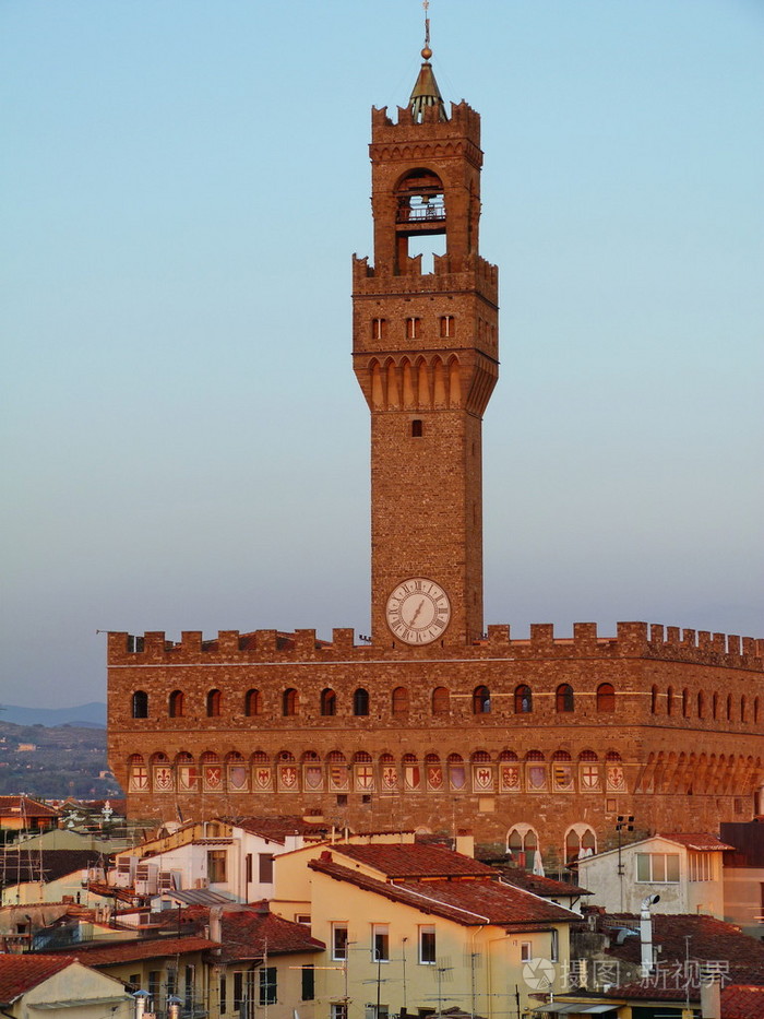 在日落时分佛罗伦萨意大利旧宫