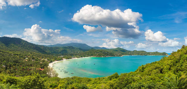 泰国帕岸岛澳通泥盘海滩全景图片