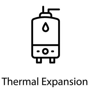 家用燃气热水器或燃气喷泉线图标矢量