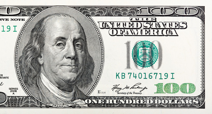 美元特写美国钱高度详细的图片