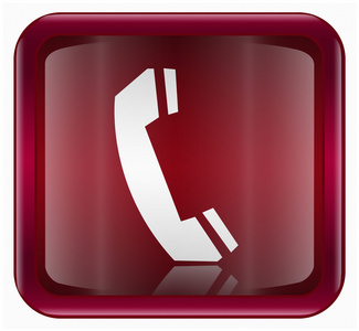 电话图标暗红色 白色背景上孤立