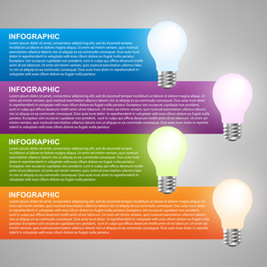 创意 3d 灯泡信息图表设计模板