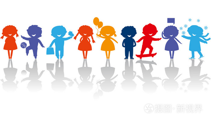 儿童剪影