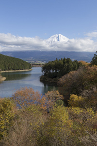 秋天的时候，日本的富士山