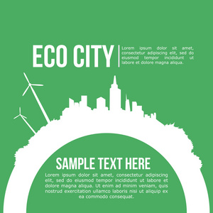 生态城市设计矢量图 eps10 图形