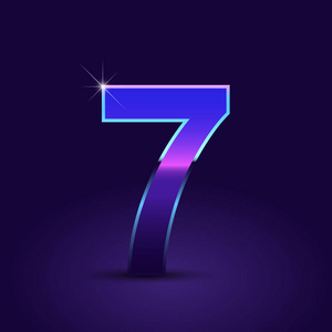 闪亮的金属80s 复古风格数字7在深紫色背景相似素材图片-摄图新视界