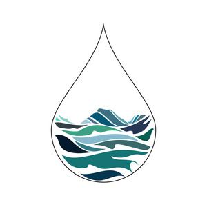 蓝色闪亮水滴图片