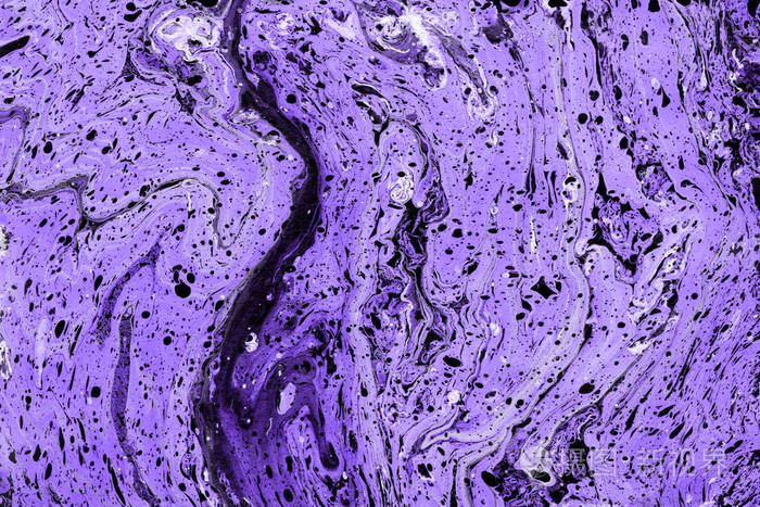 紫色大理石背景与油漆飞溅纹理