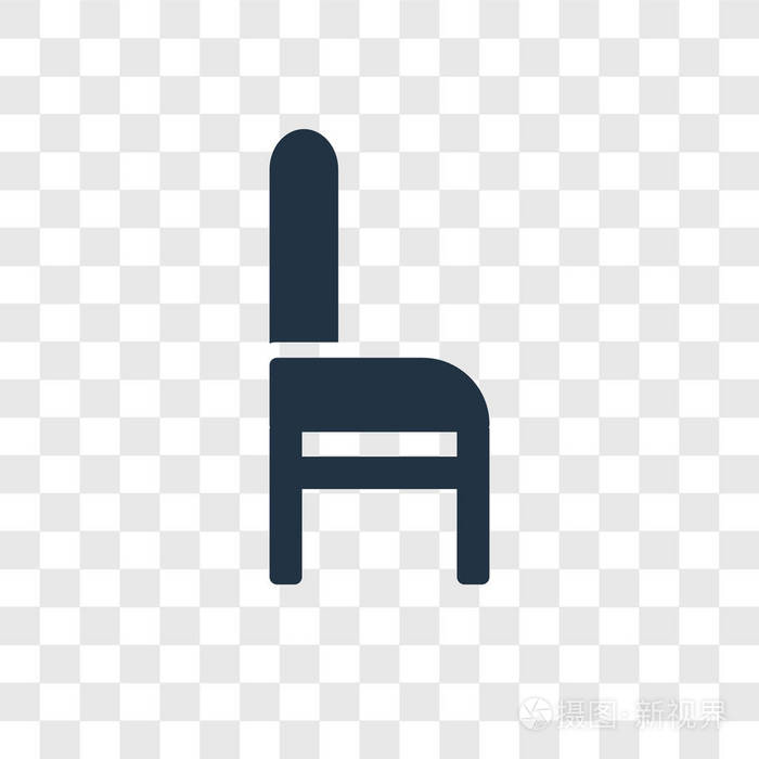 椅子矢量图标隔离在透明背景, 椅子透明度徽标概念