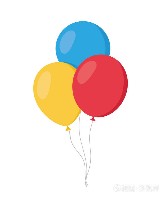白色背景-股票矢量的卡通平面风格孤立气球