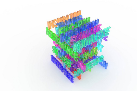 企业, 业务概念五颜六色的3d 渲染词。适合网页, 墙纸, 平面设计, 目录, 纹理或背景