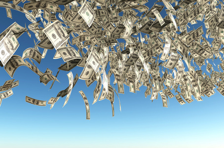 钞票雨图片
