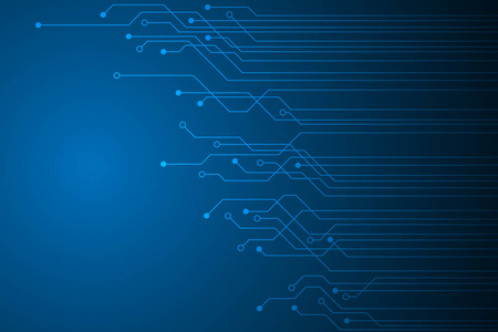 抽象技术背景, 蓝色电路板模式照片