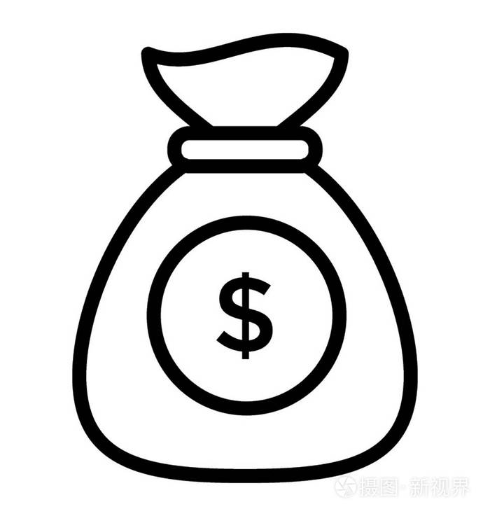 钱袋上的美元符号是液态货币插画-正版商用图片0bi1xx-摄图新视界