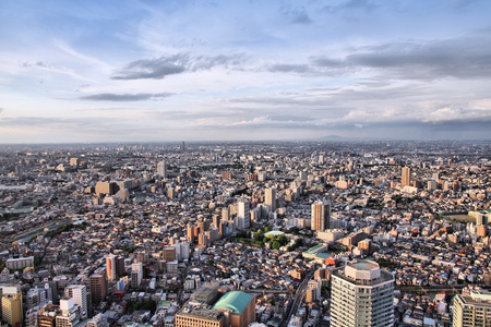 中野区的鸟瞰图。现代的城市。中野东京