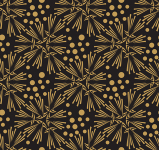 金色的华丽矢量无缝模式。华丽的抽象织物纹理