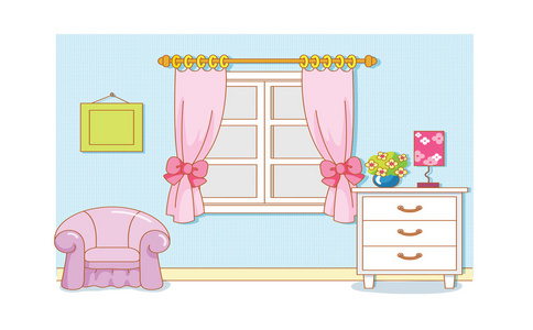 房间卡通插图照片