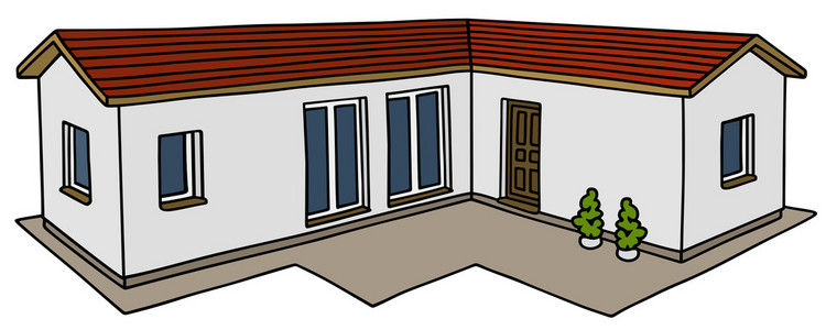 白色低矮的房子里照片