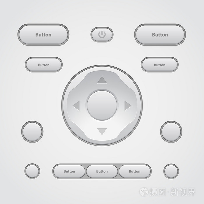 现代光 ui 控件网页设计软件元素: 按钮, 切换, 音频, 视频, 游戏杆