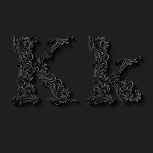 装饰花卉字母 k