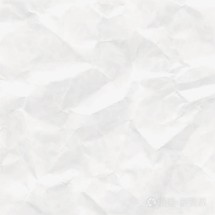 白色正方形抽象向量背景--皱巴巴的包纸纹理