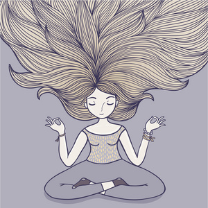 位置祷告打手势的女人莲花位置禅宗打手势的女孩风景关于著名的红色