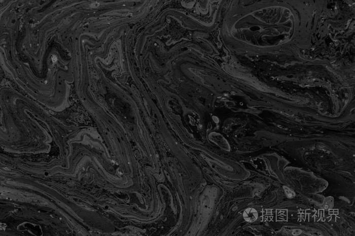 黑色大理石背景与油漆飞溅纹理