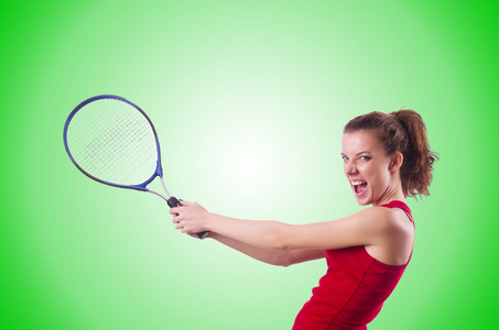 女子网球球员反对渐变