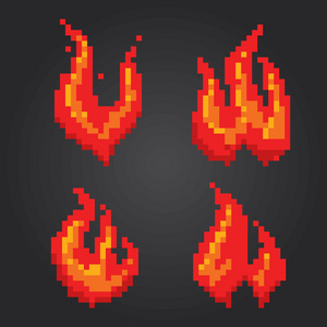 火焰像素图标集照片