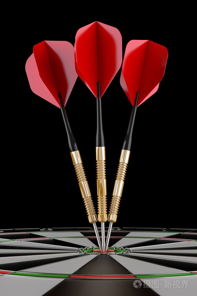 在目标上的飞镖